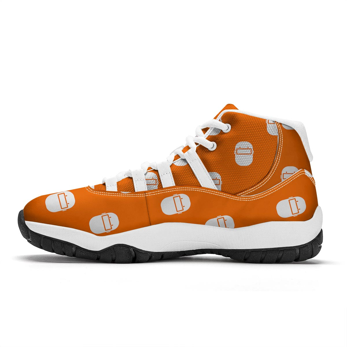 Welder Mask Pattern Print White Bball Shoes-grizzshop