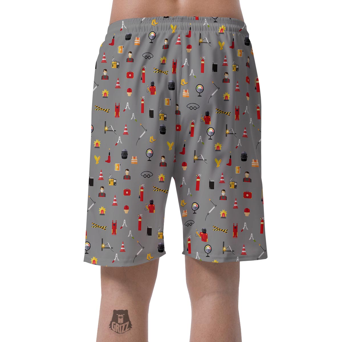 Welder Print Pattern Men's Shorts-grizzshop