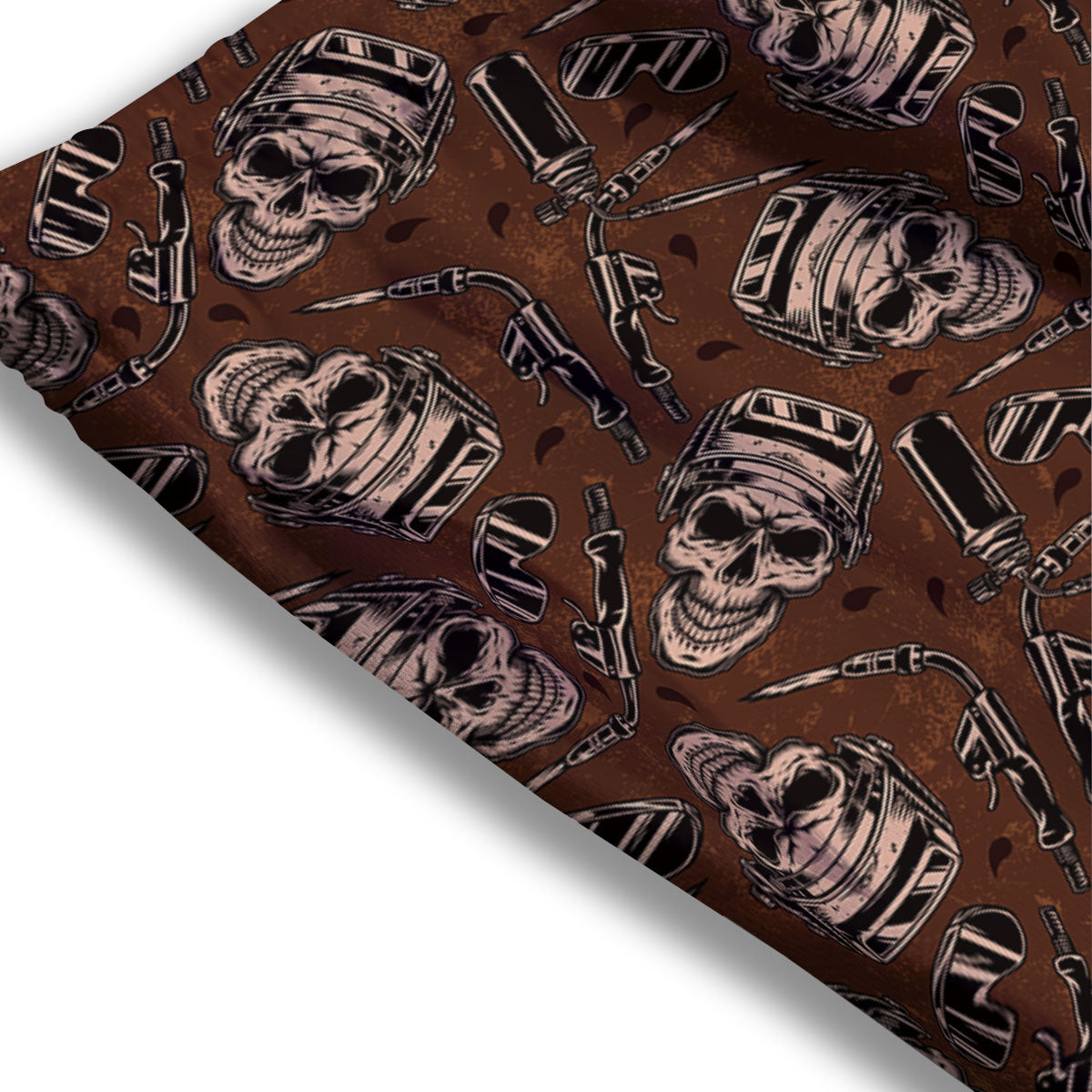 Welder Skull Print Pattern Mesh Shorts