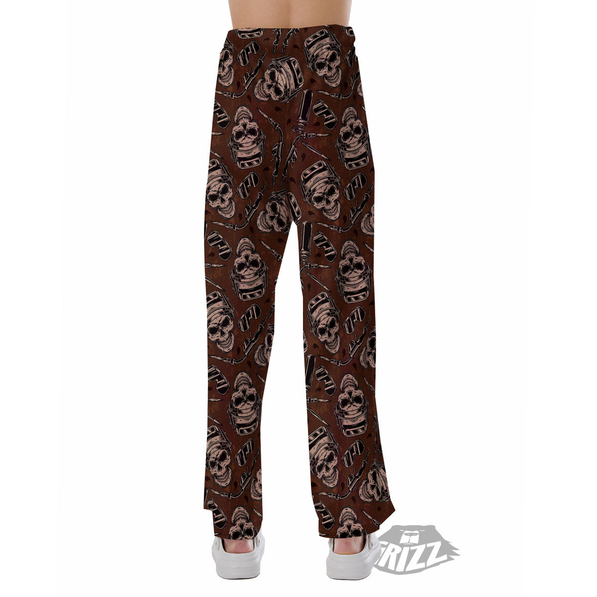 Welder Skull Print Pattern Pajama Pants-grizzshop