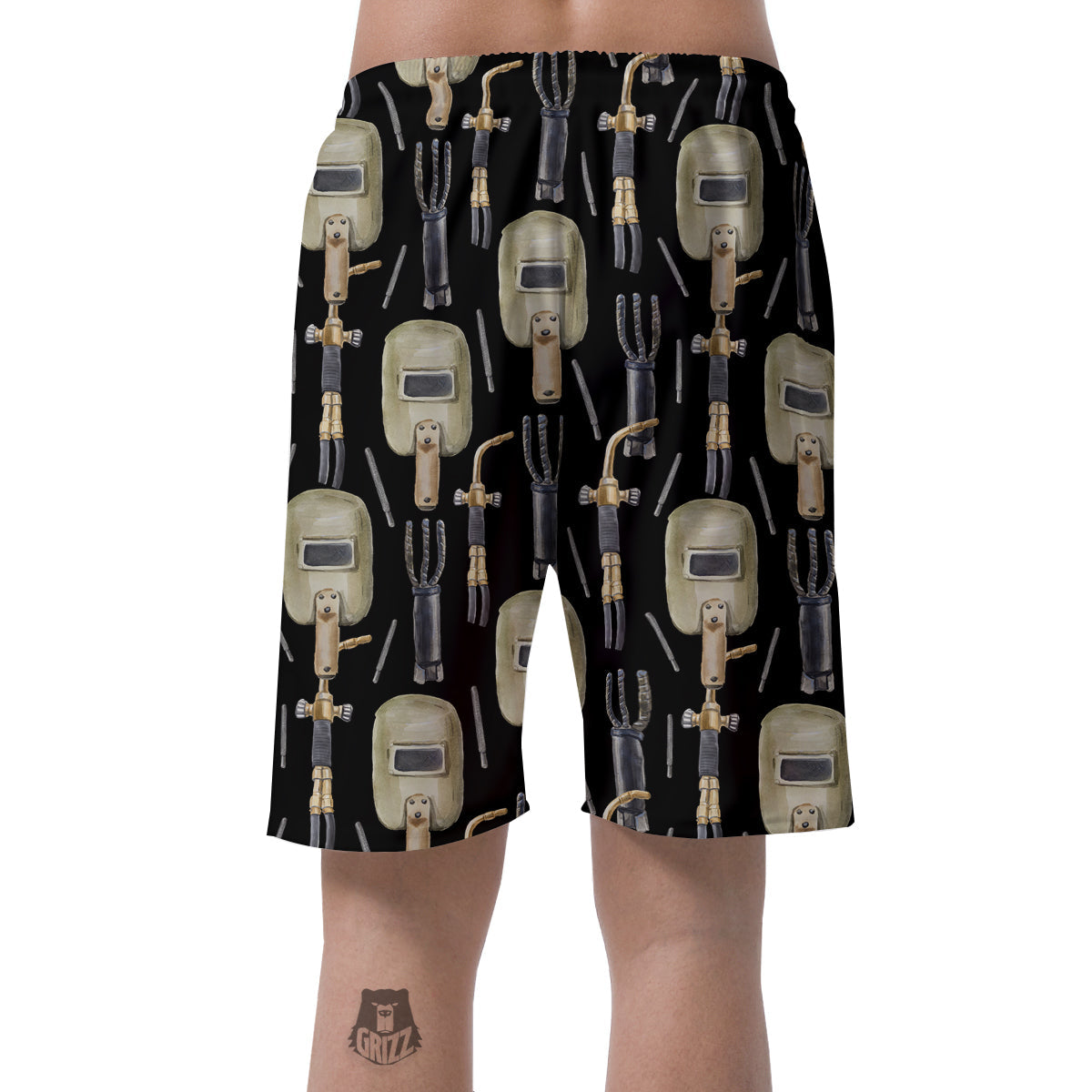 Welder Watercolor Print Pattern Men's Shorts-grizzshop