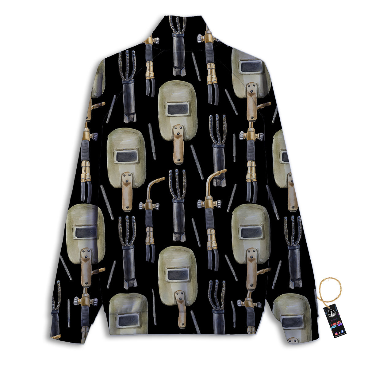 Welder Watercolor Print Pattern Track Jacket-grizzshop