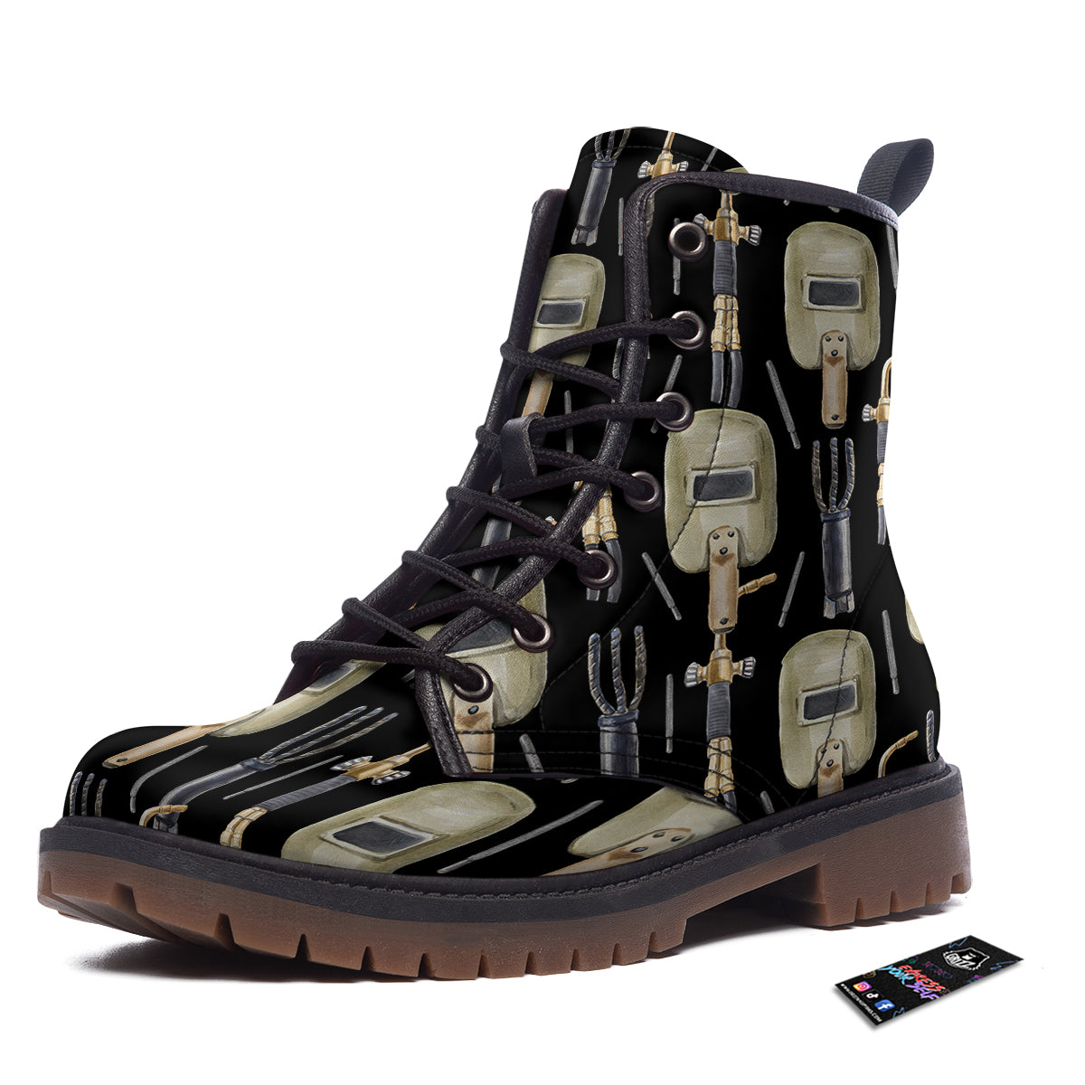 Welder Watercolor Print Pattern Work Boots-grizzshop