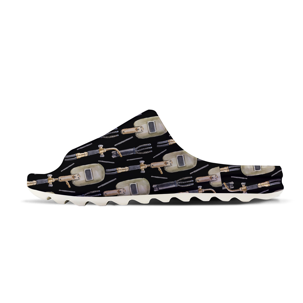 Welder Watercolor Print Pattern Sandals-grizzshop