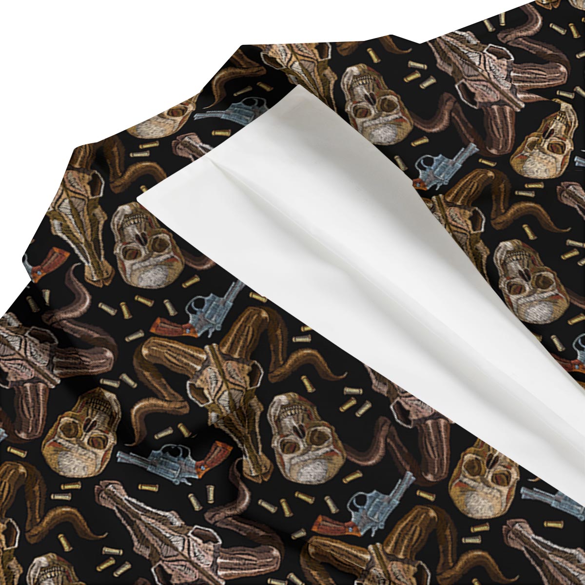 Western Cowboy Gun Print Pattern Men's Blazer-grizzshop