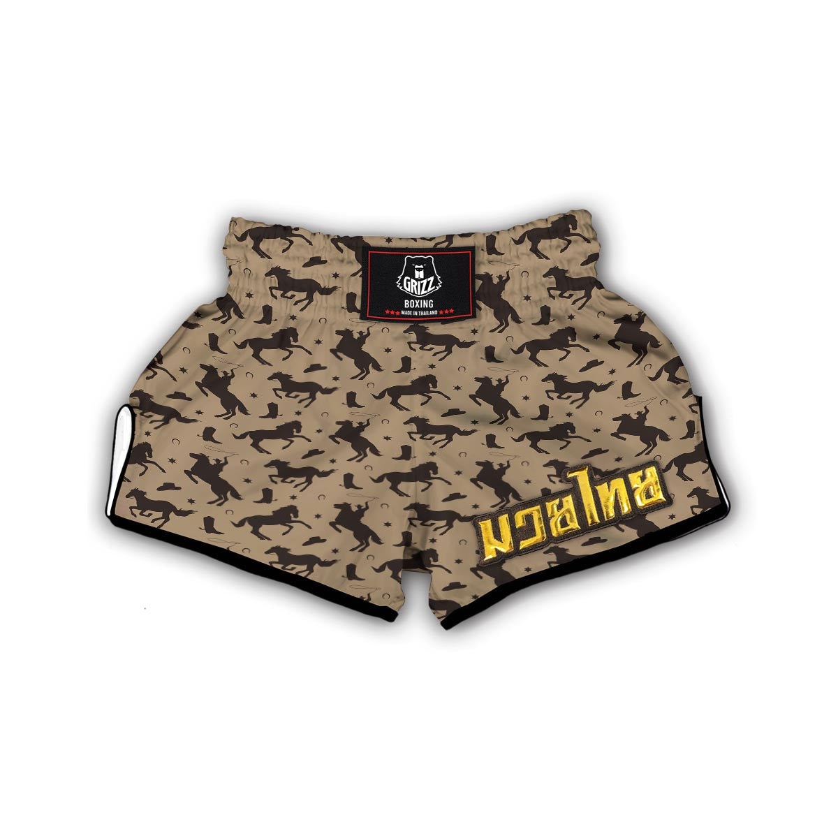 Western Cowboy Print Pattern Muay Thai Boxing Shorts-grizzshop