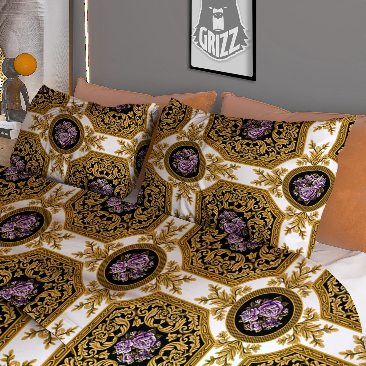 Western Damask Ornamental Print Duvet Cover Bedding Set