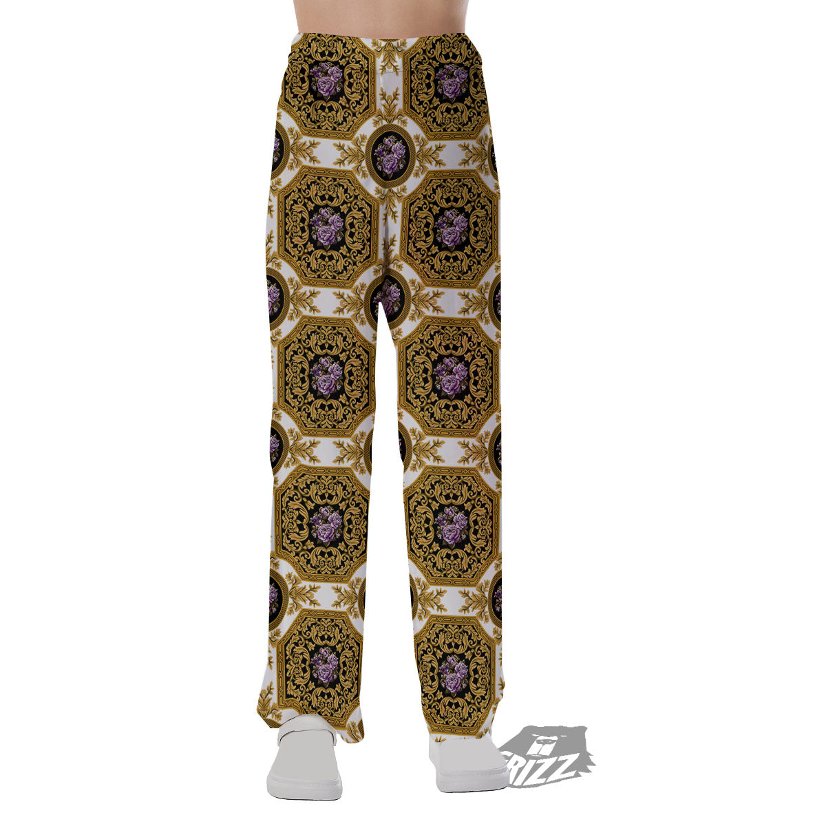 Western Damask Ornamental Print Pajama Pants-grizzshop