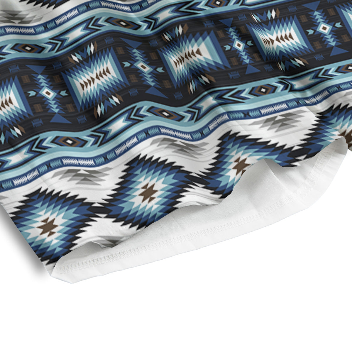 Western Navajo Blue Native Print Men's Athletic Shorts