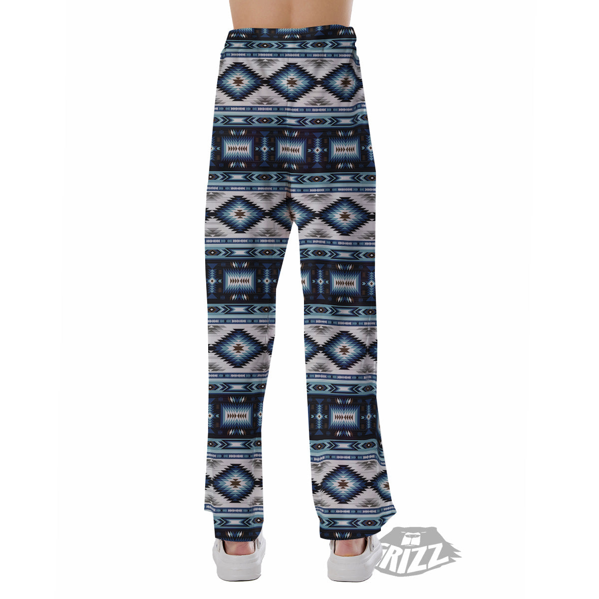 Western Navajo Blue Native Print Pajama Pants-grizzshop