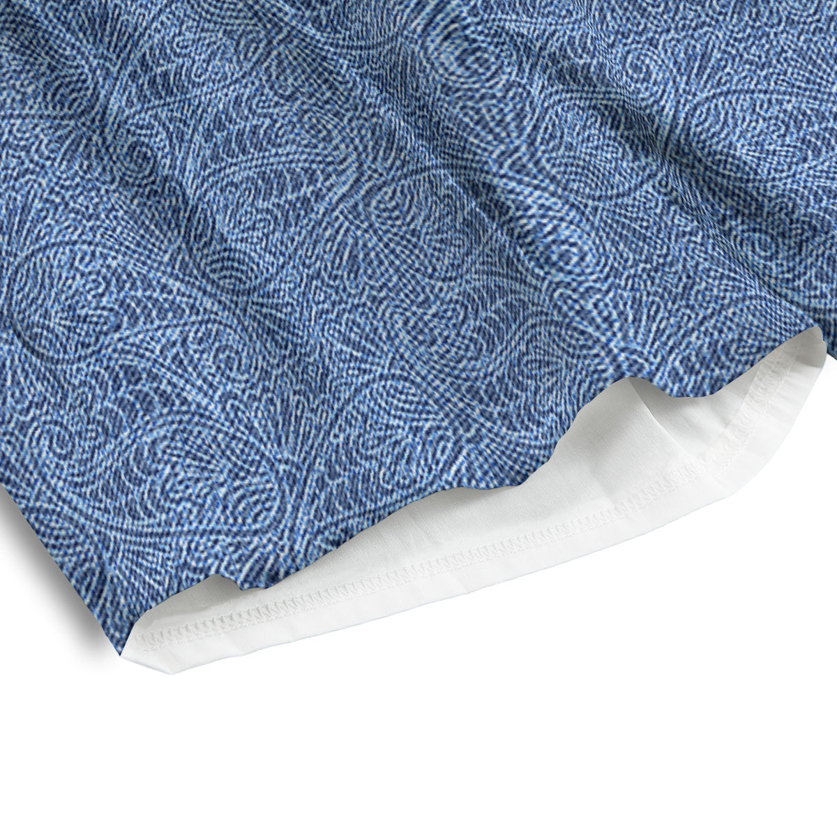 Western Paisley Blue Denim Print Men's Athletic Shorts