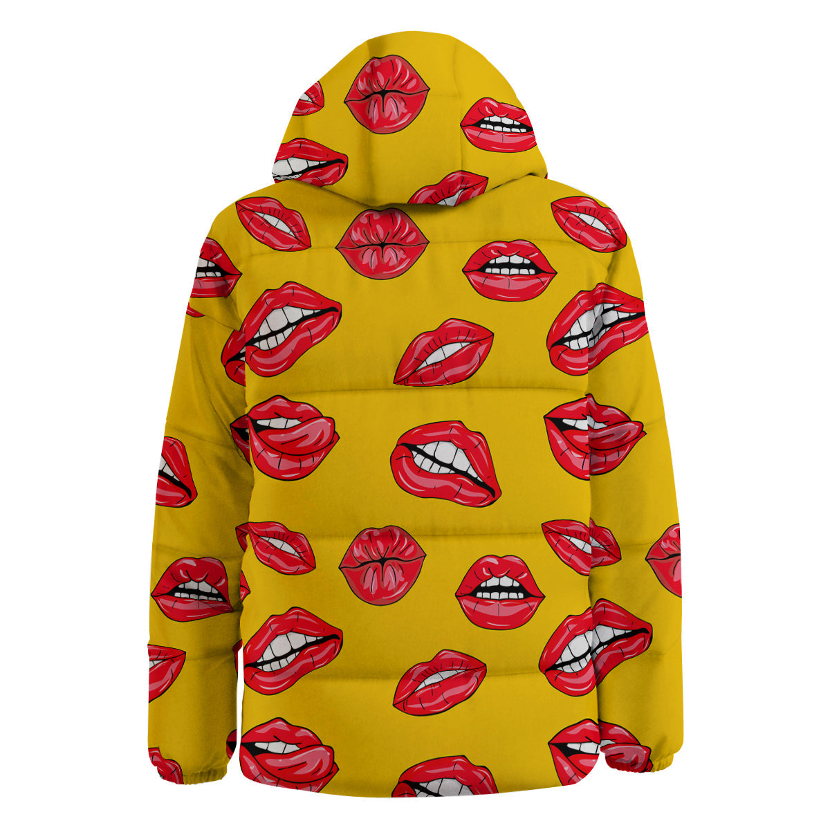 Wet Lips Print Pattern Down Jacket-grizzshop