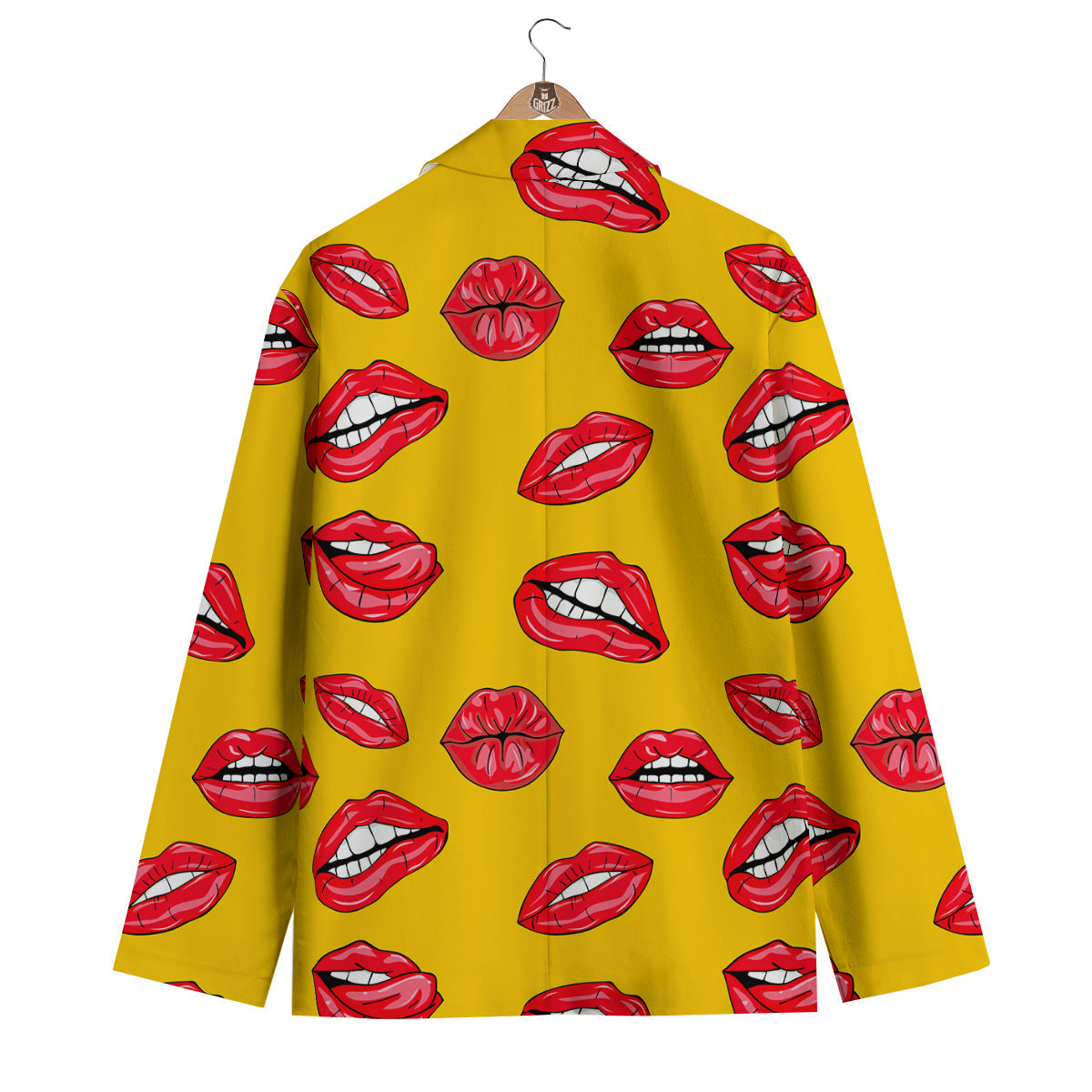 Wet Lips Print Pattern Men's Blazer-grizzshop