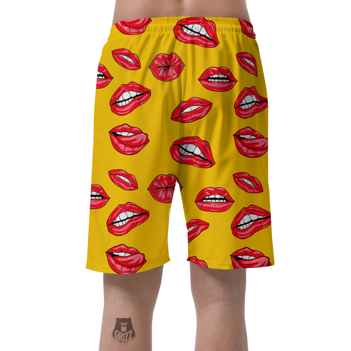 Wet Lips Print Pattern Men's Shorts-grizzshop