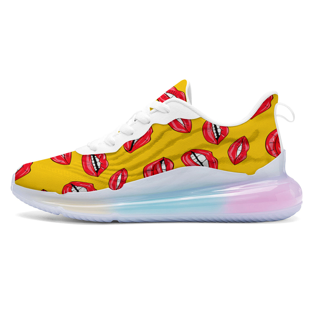 Wet Lips Print Pattern Running Sneakers-grizzshop