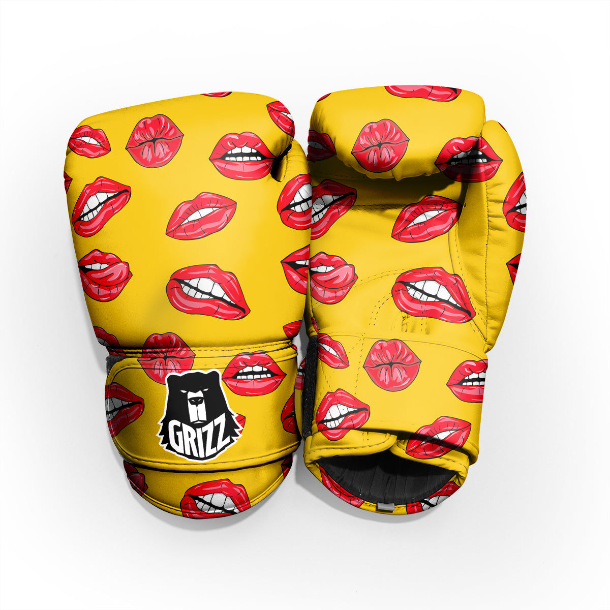 Wet Lips Print Pattern Sparring Gloves-grizzshop