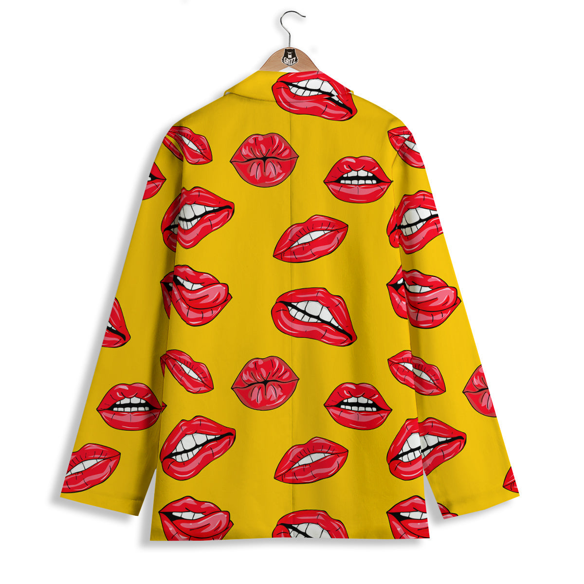 Wet Lips Print Pattern Women's Blazer-grizzshop