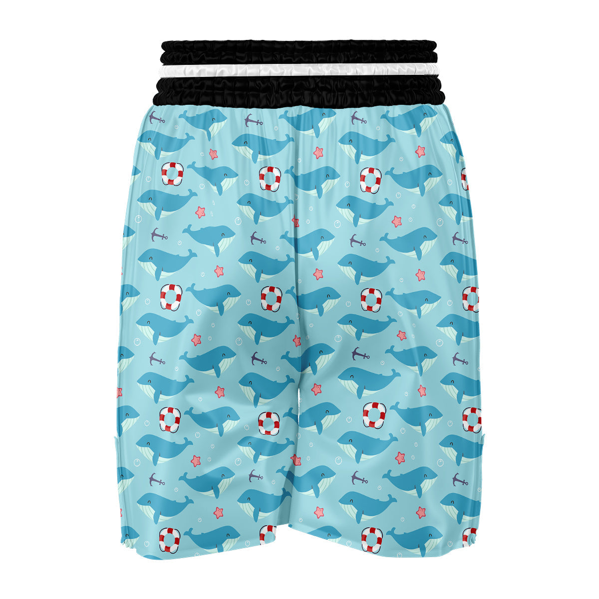 Whale Humpback Pattern Print Boxing Shorts-grizzshop