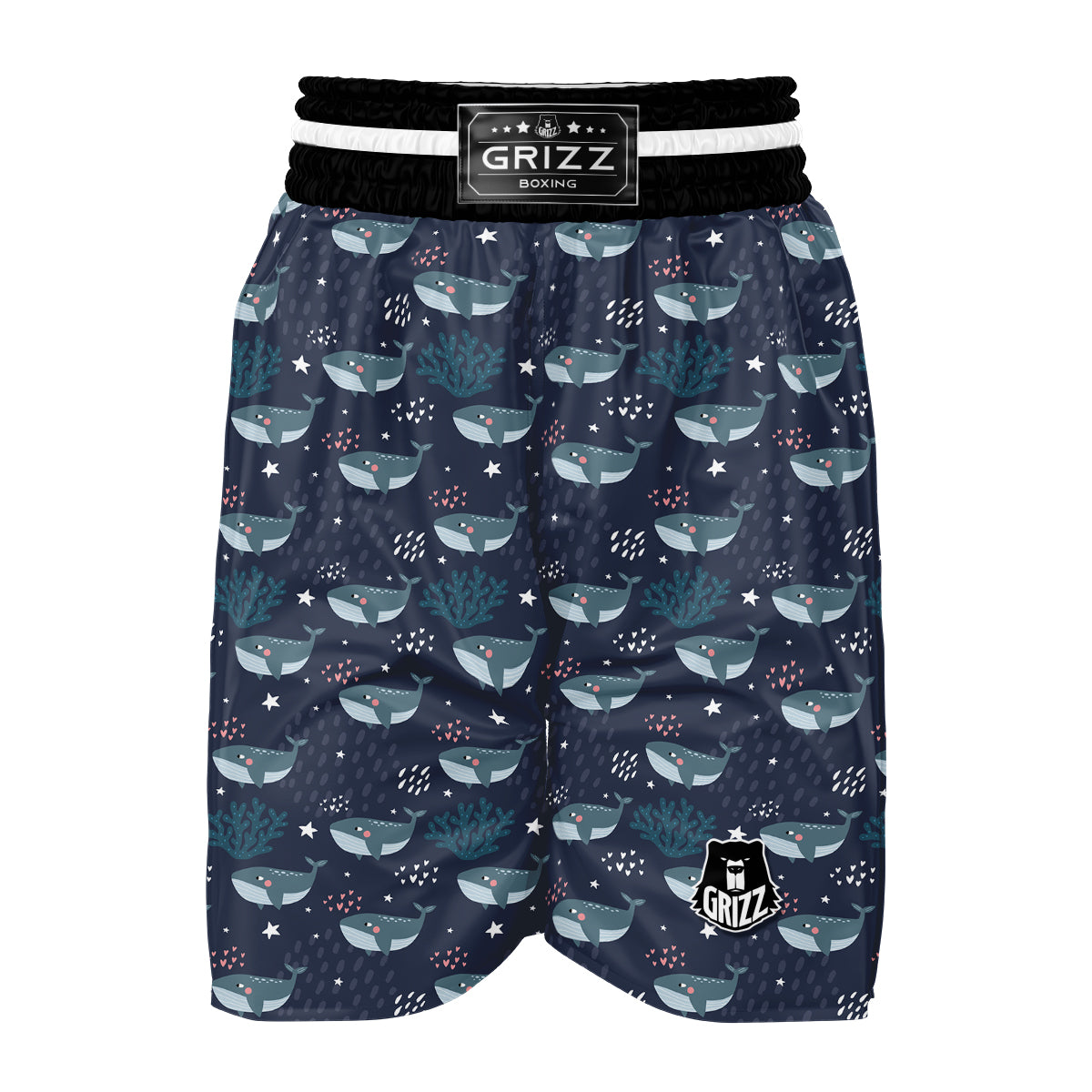 Whale Humpback Print Pattern Boxing Shorts-grizzshop