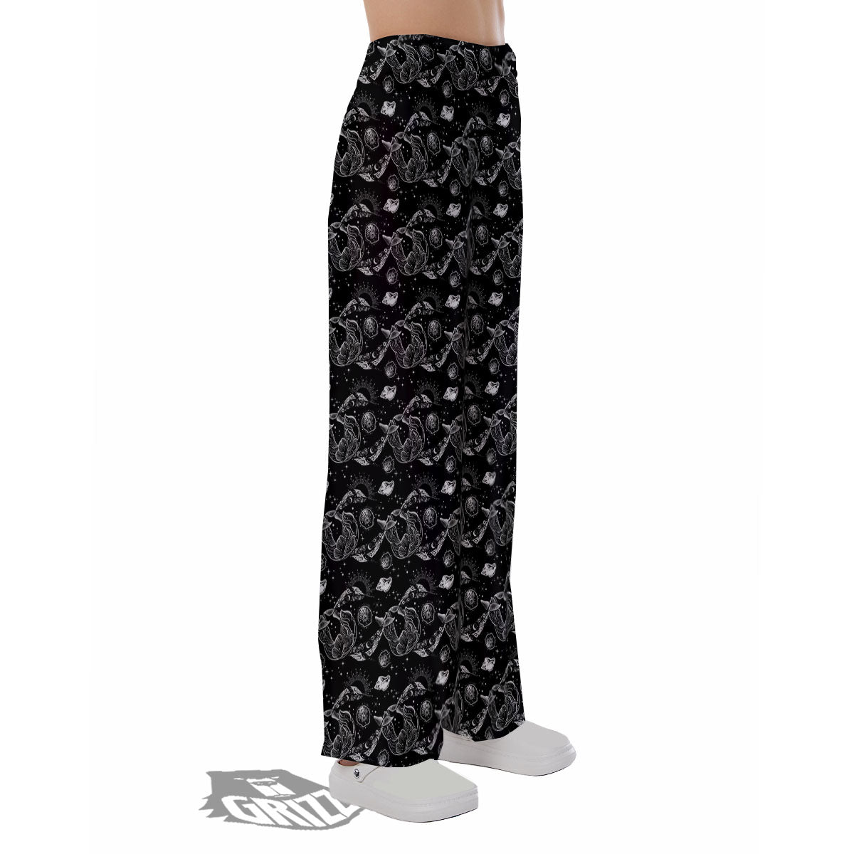 Whales and Dolphin Boho Print Pattern Pajama Pants-grizzshop