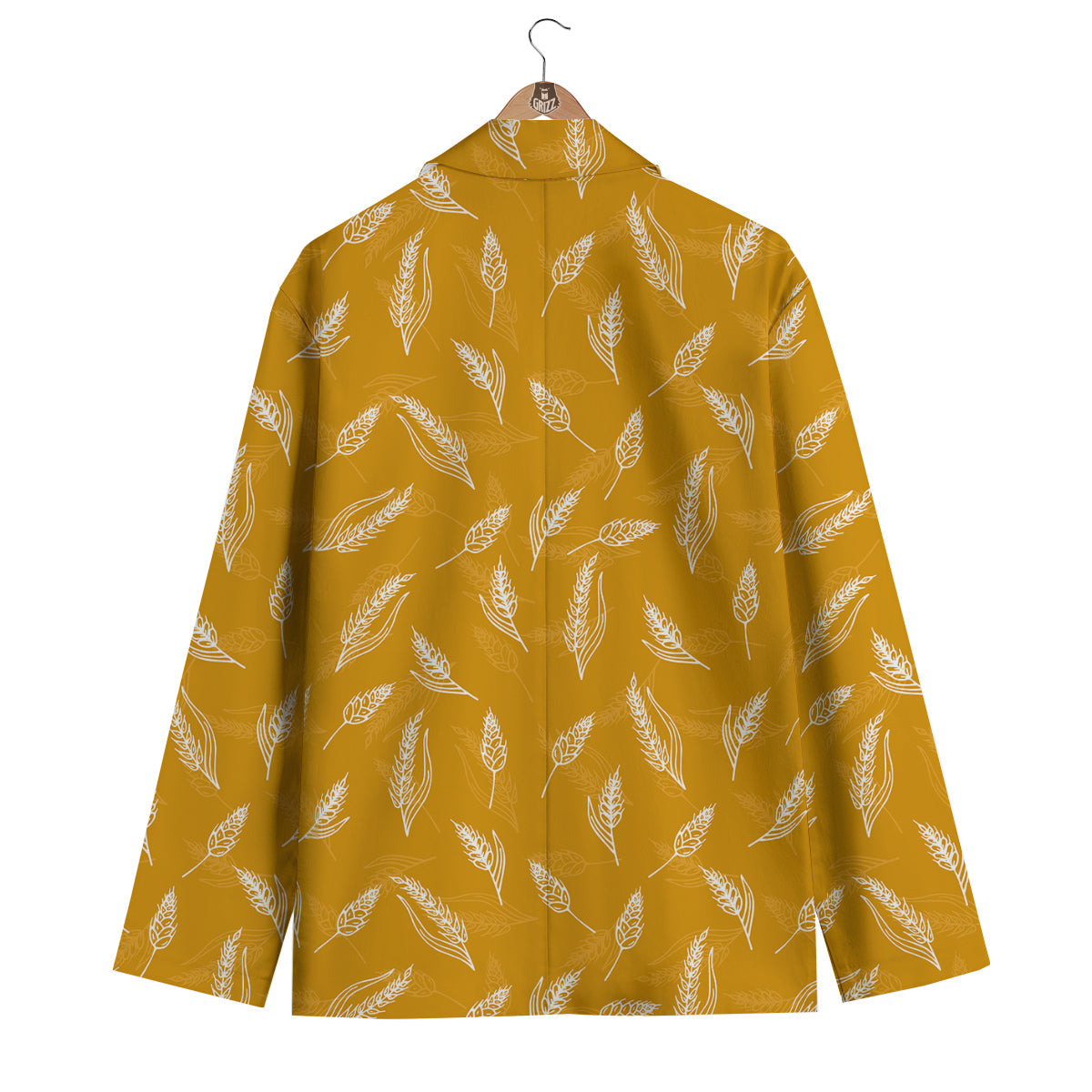 Wheat Hand Drawn Print Pattern Men's Blazer-grizzshop
