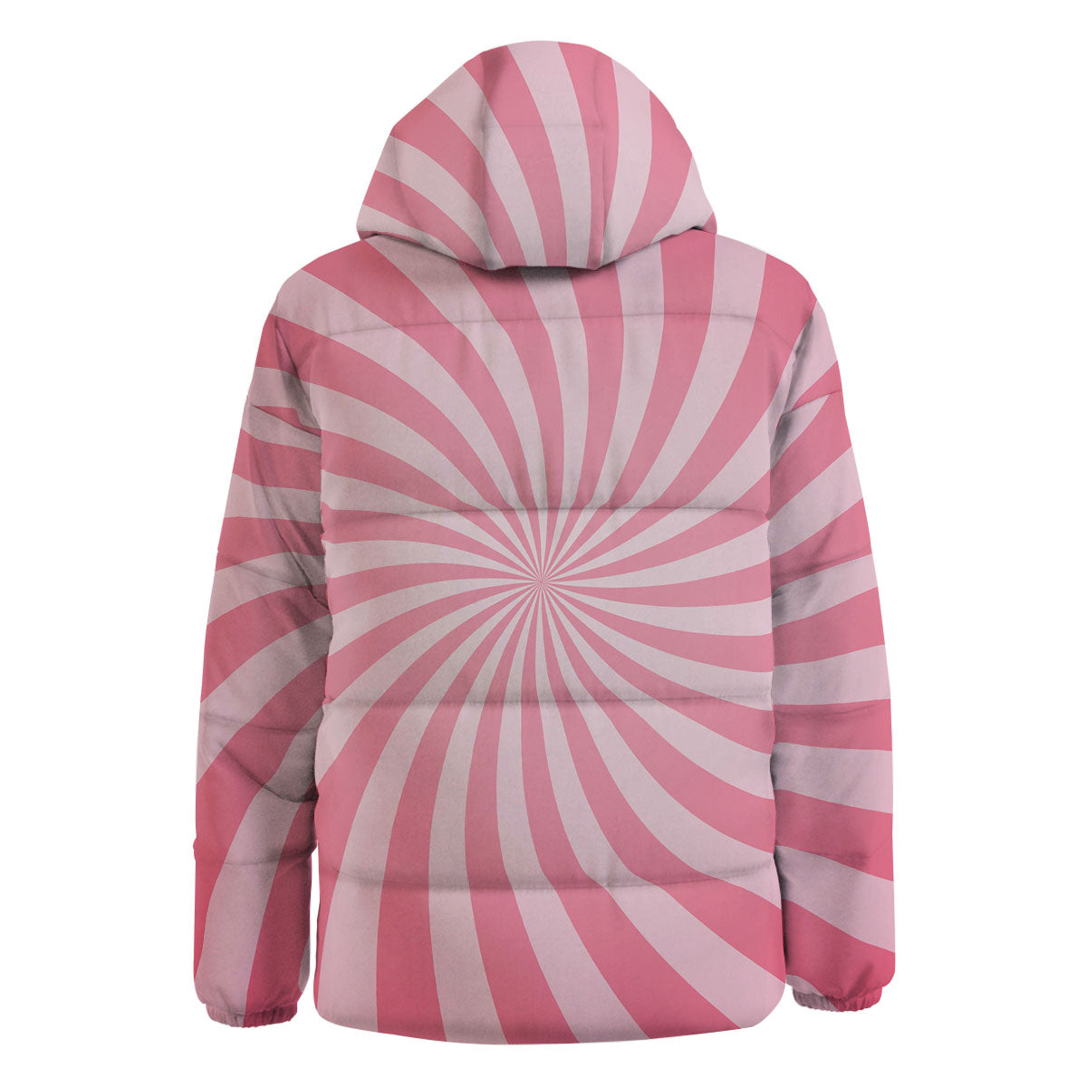 Whirlpool Spiral Pink Print Down Jacket-grizzshop