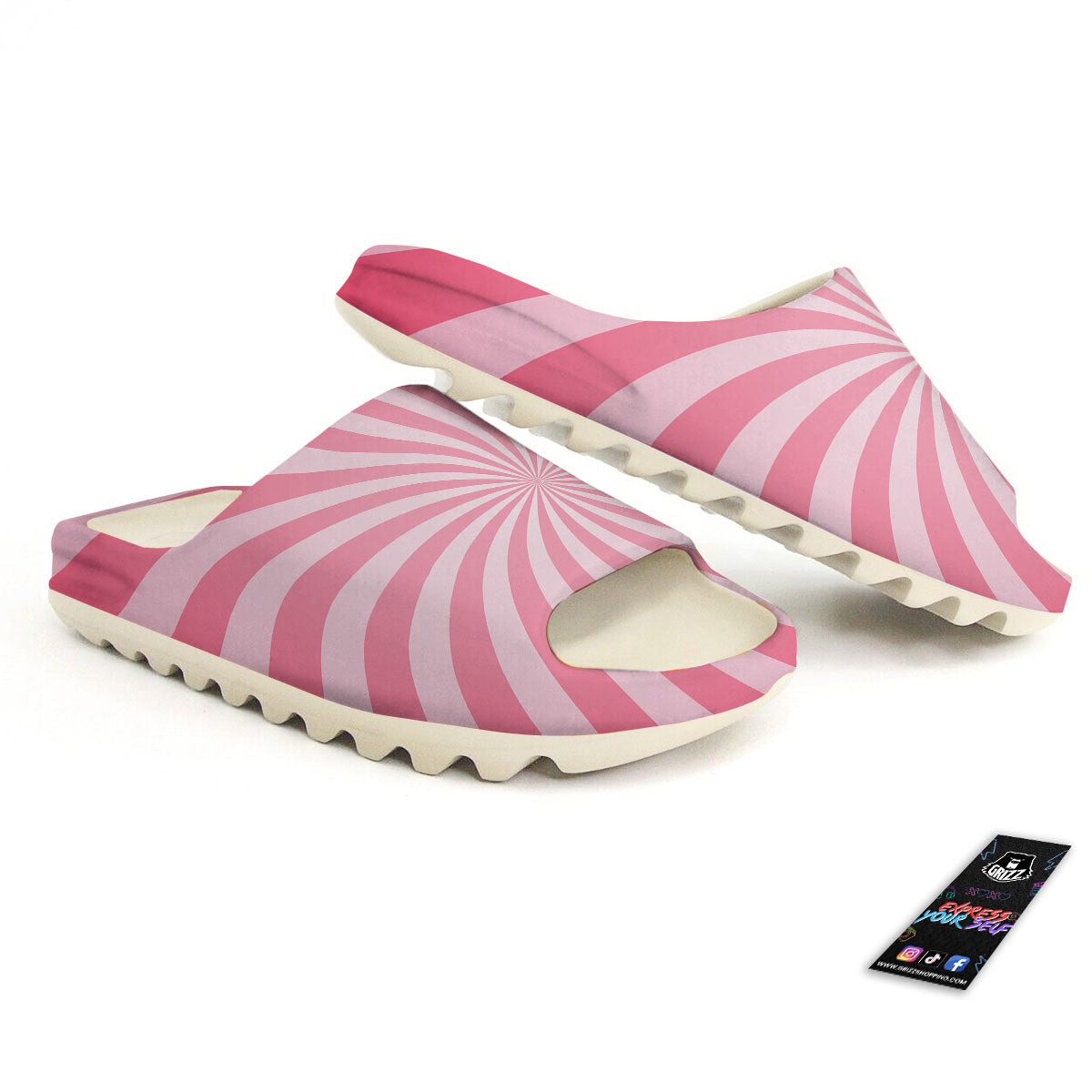 Whirlpool Spiral Pink Print Sandals-grizzshop
