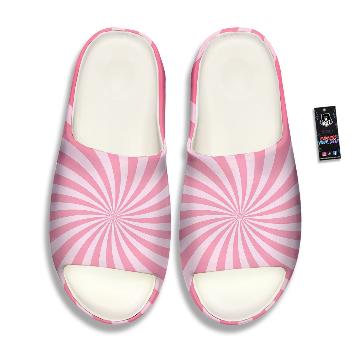 Whirlpool Spiral Pink Print Sandals-grizzshop