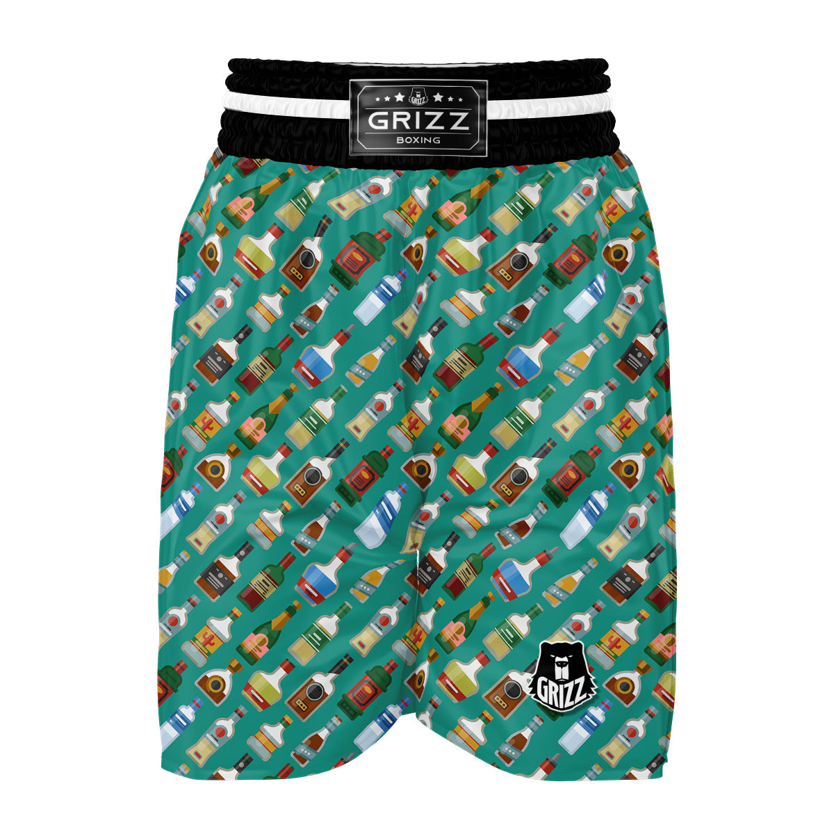 Whisky Colorful Print Pattern Boxing Shorts-grizzshop