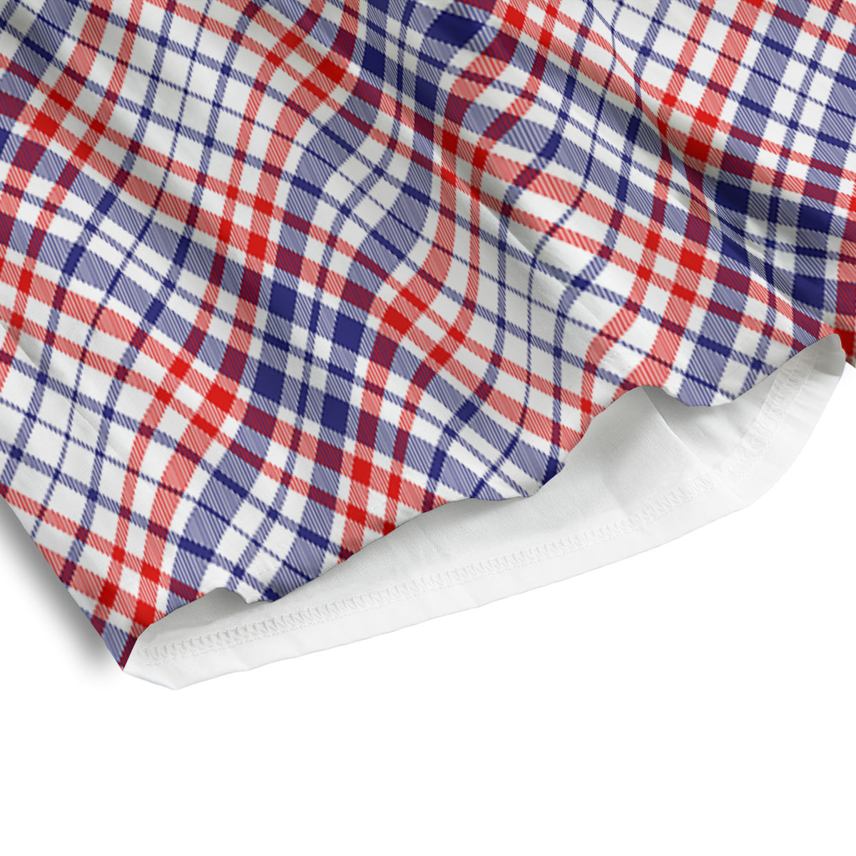 White American Plaid And Blue Red Print Men's Athletic Shorts