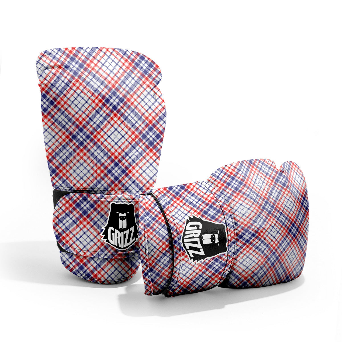 White American Plaid And Blue Red Print Pro Boxing Glove