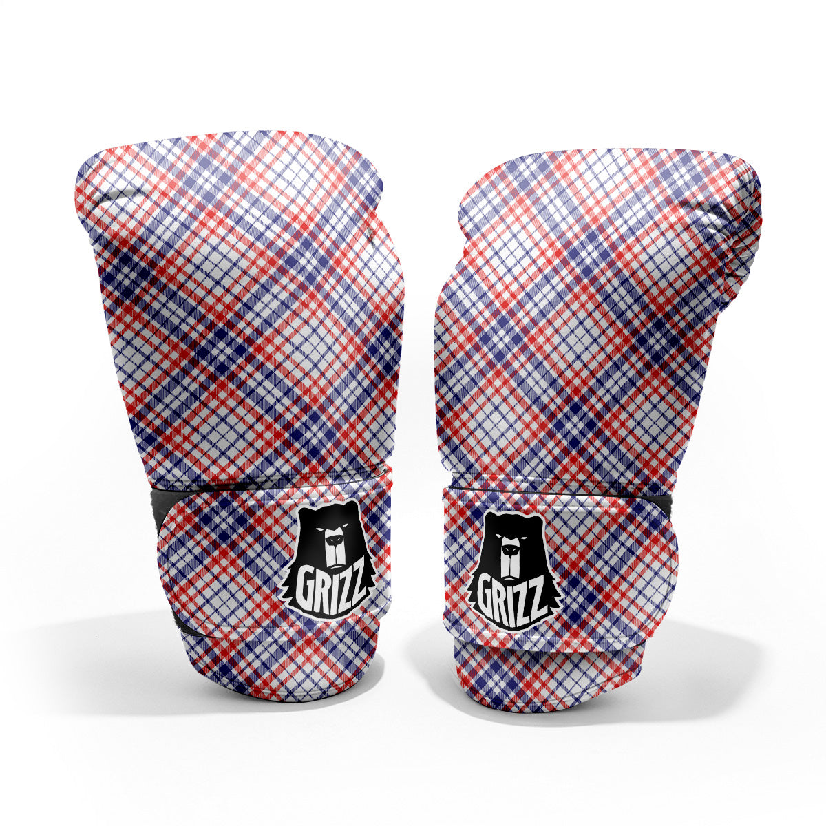White American Plaid And Blue Red Print Pro Boxing Glove
