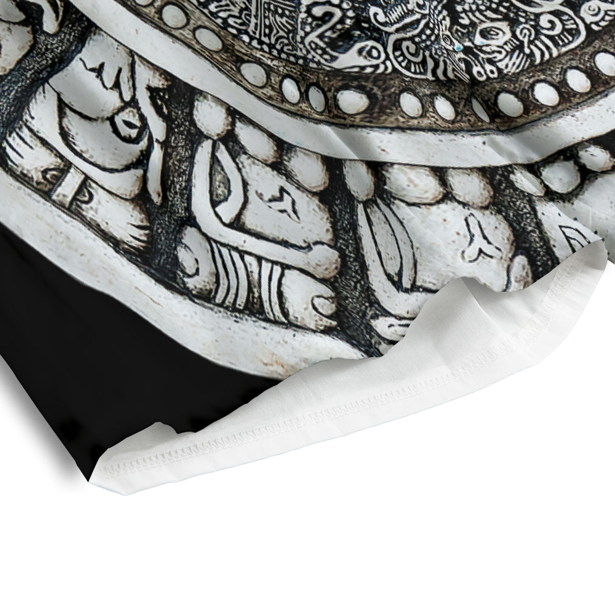 White And Black Maya Calendar Print Men's Athletic Shorts