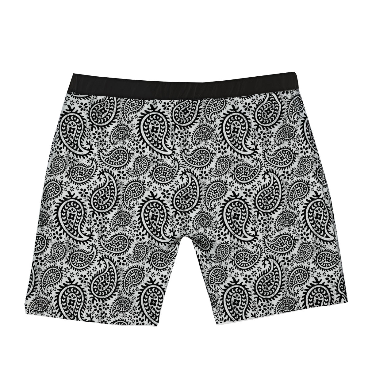 White And Black Paisley Print Pattern Boxer Briefs-grizzshop