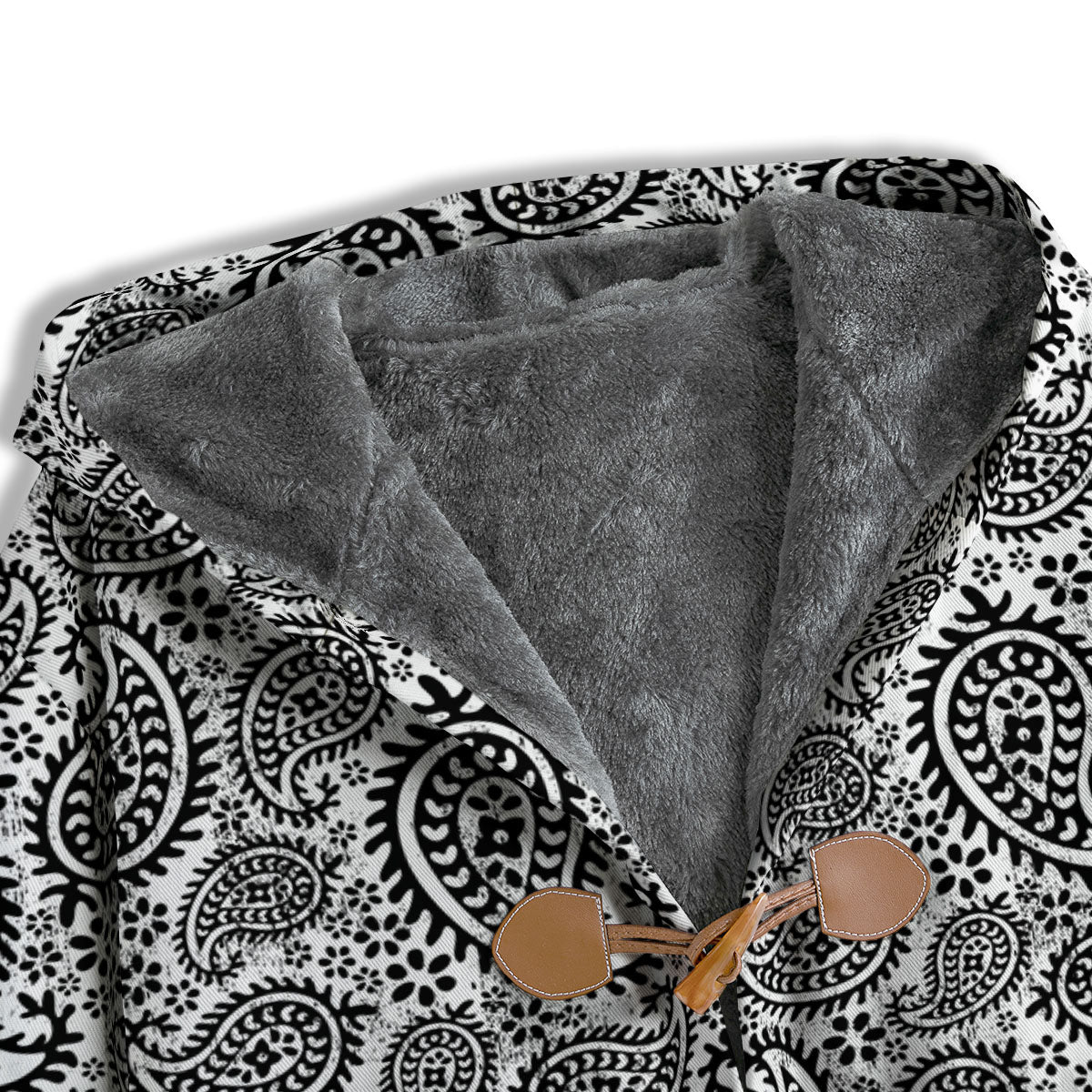 White And Black Paisley Print Pattern Men's Windbreaker Jacket-grizzshop