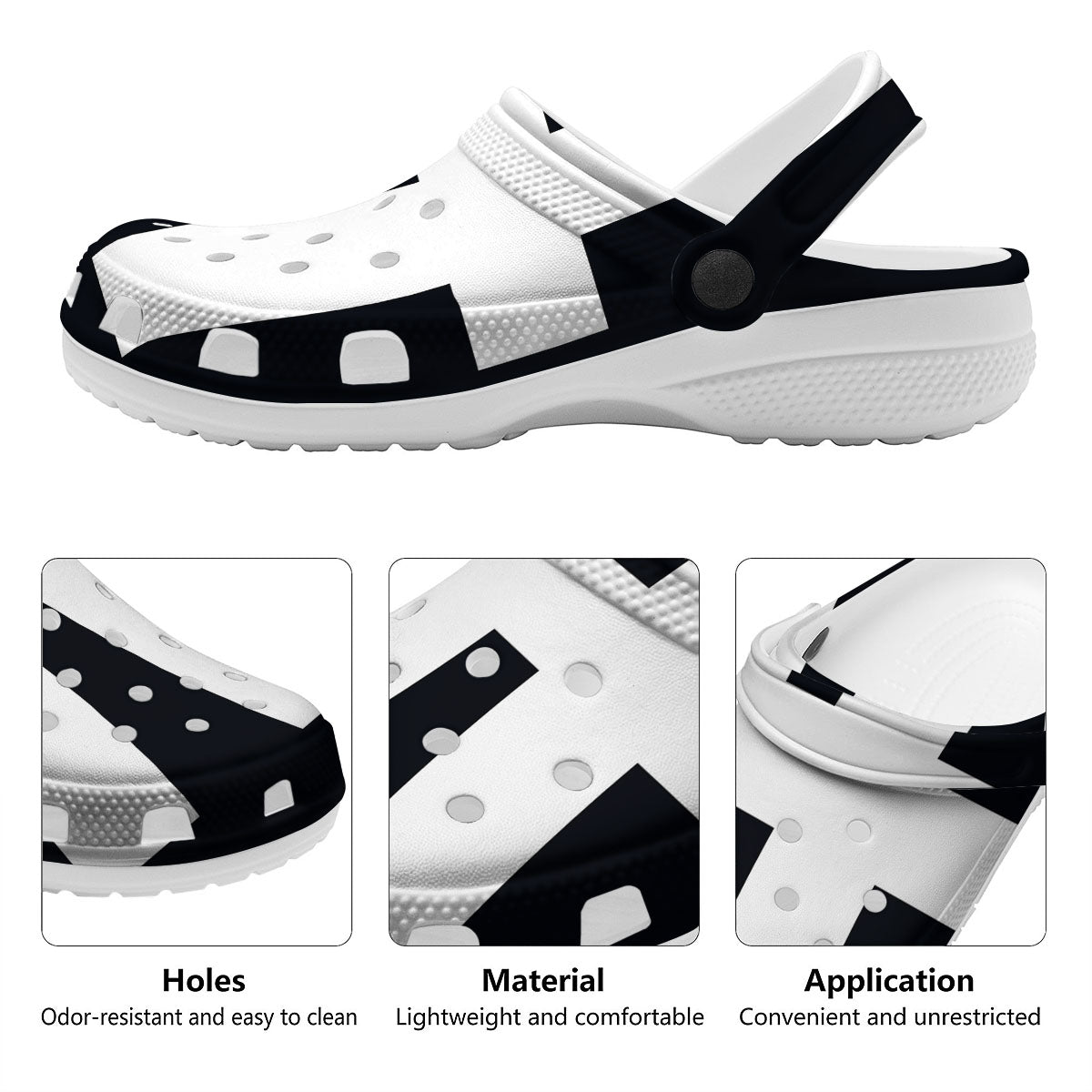 White And Black Pisces Sign Print Clog-grizzshop