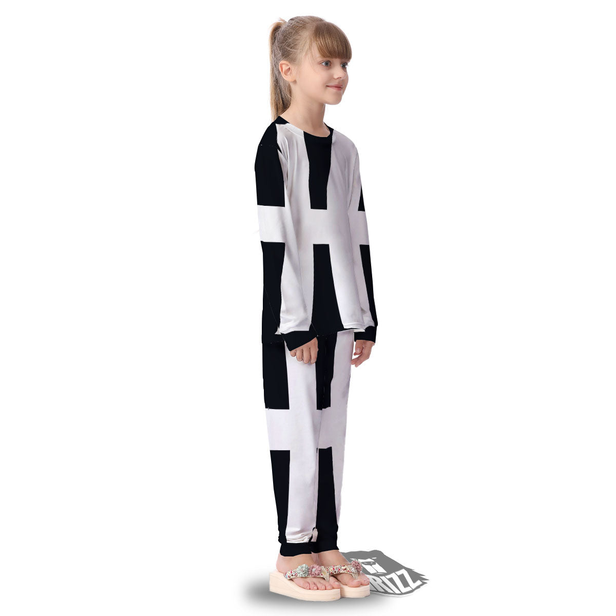 White And Black Pisces Sign Print Kid's Pajamas-grizzshop