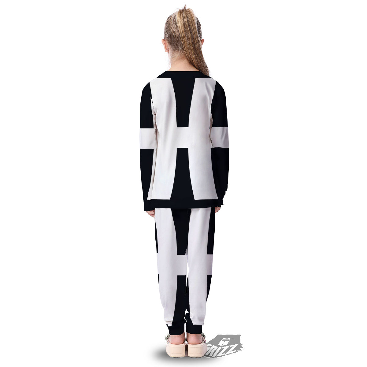 White And Black Pisces Sign Print Kid's Pajamas-grizzshop