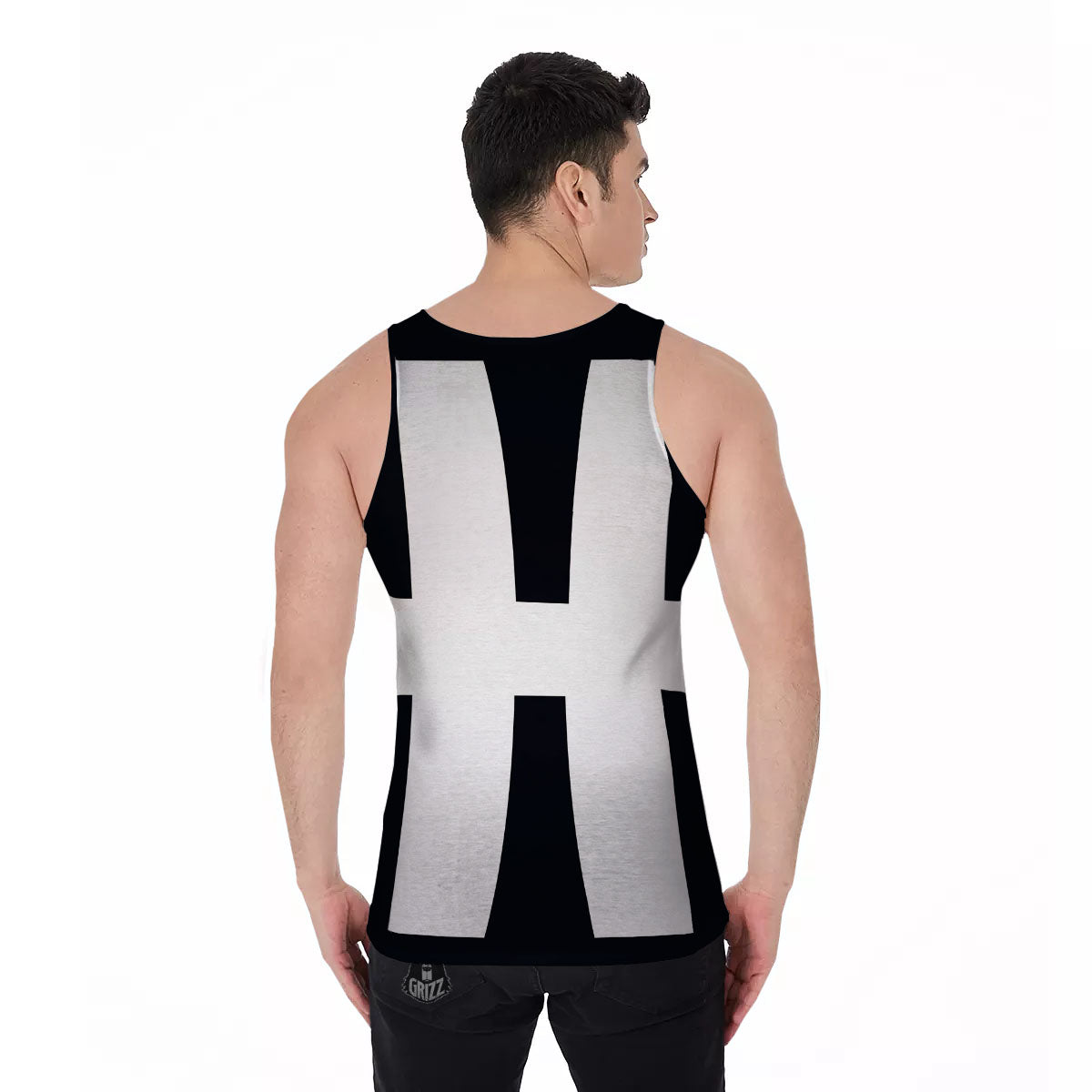 White And Black Pisces Sign Print Men's Tank Top-grizzshop