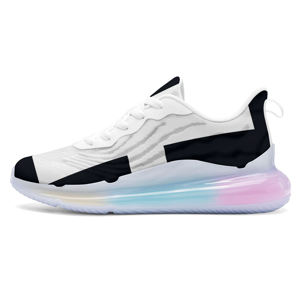 White And Black Pisces Sign Print Running Sneakers-grizzshop