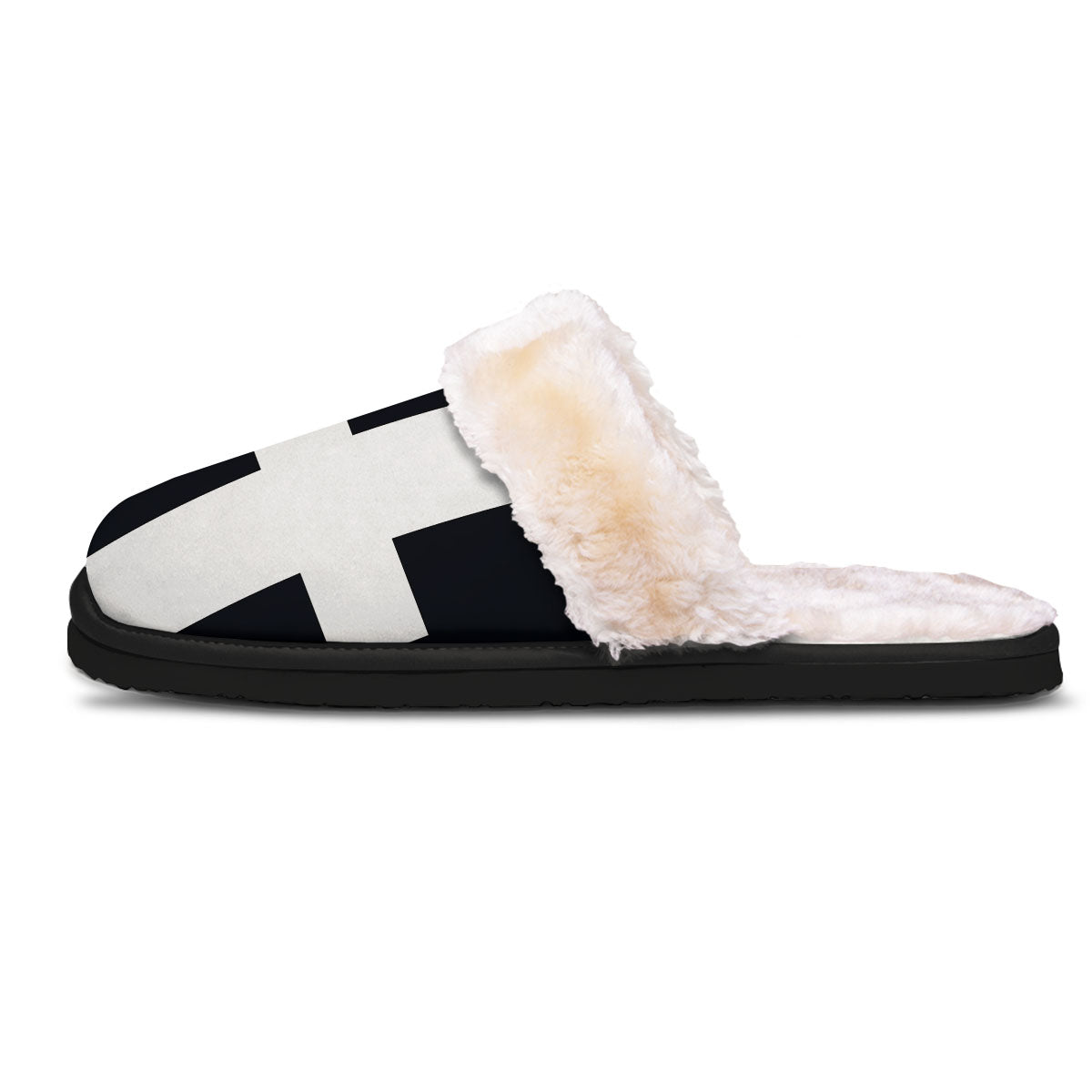 White And Black Pisces Sign Print Slippers-grizzshop