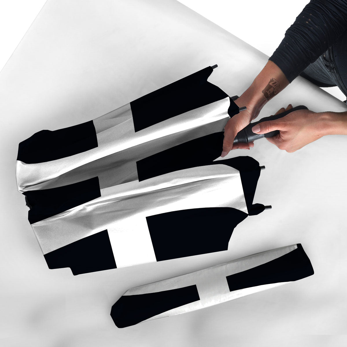 White And Black Pisces Sign Print Umbrella-grizzshop