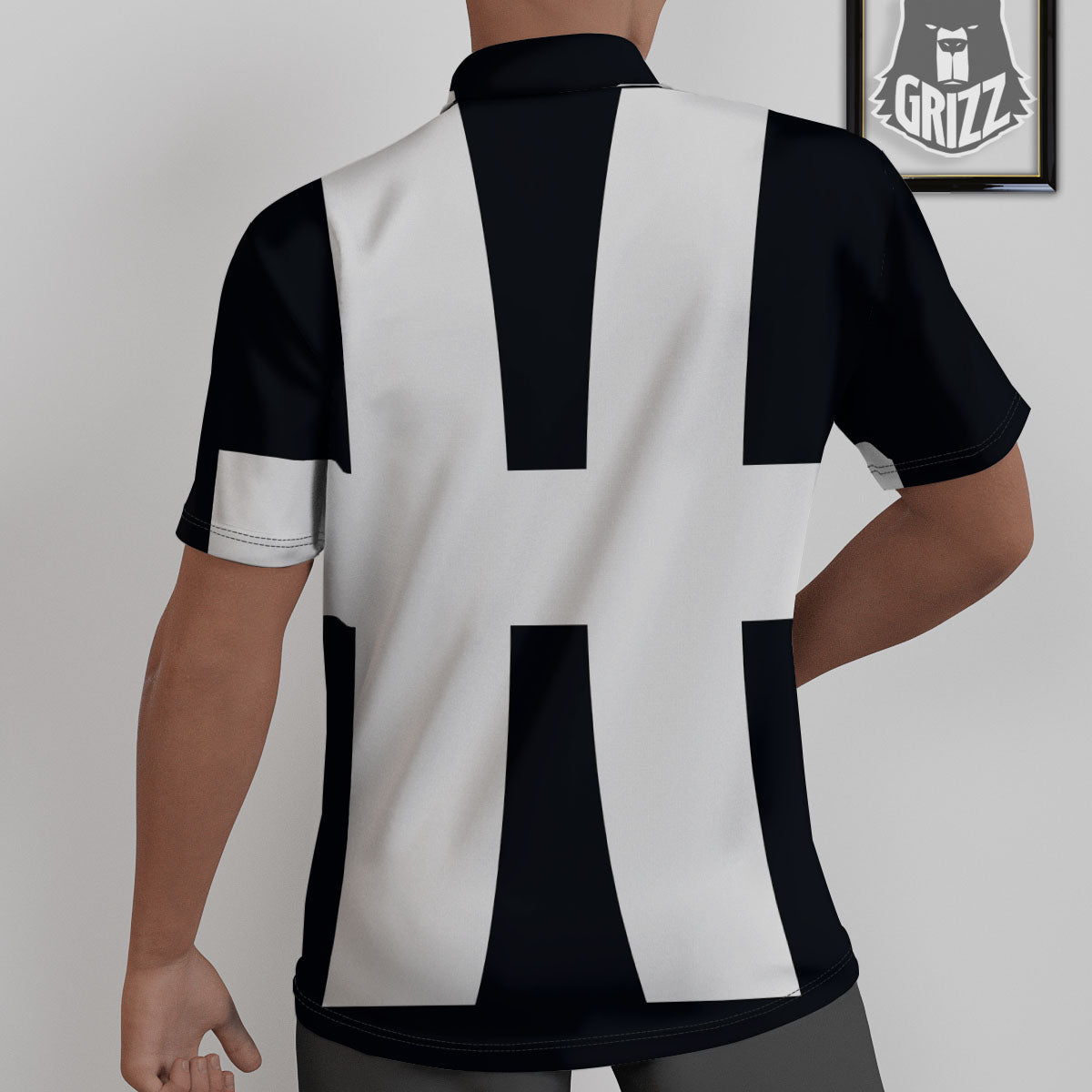 White And Black Pisces Sign Print Untucked Shirts-grizzshop