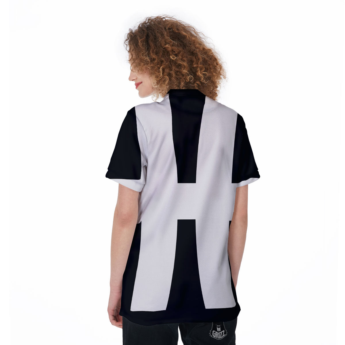 White And Black Pisces Sign Print Women's Golf Shirts-grizzshop