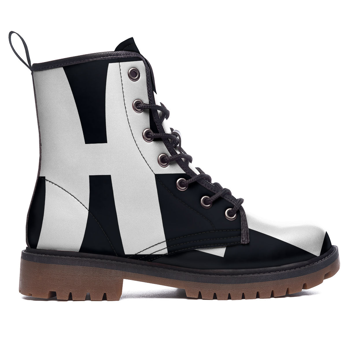 White And Black Pisces Sign Print Work Boots-grizzshop