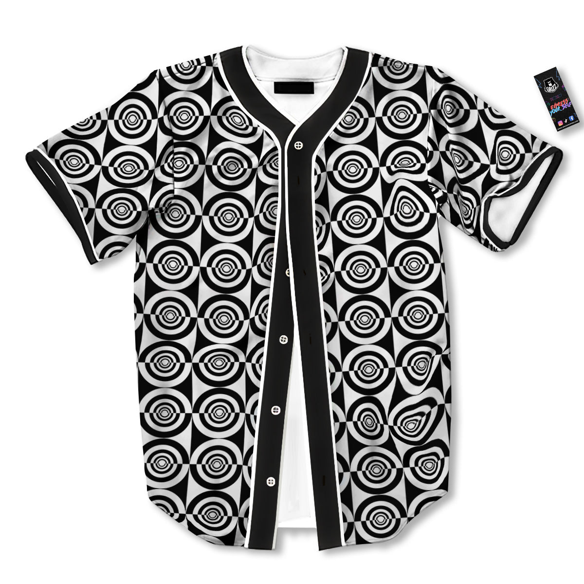 White And Black Target Board Print Pattern Baseball Jersey-grizzshop