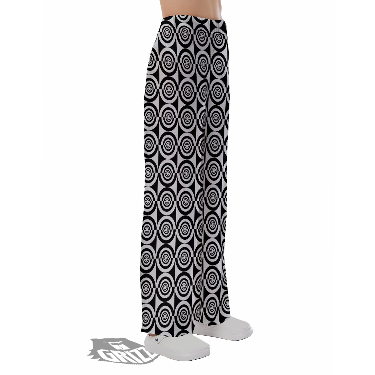 White And Black Target Board Print Pattern Pajama Pants-grizzshop
