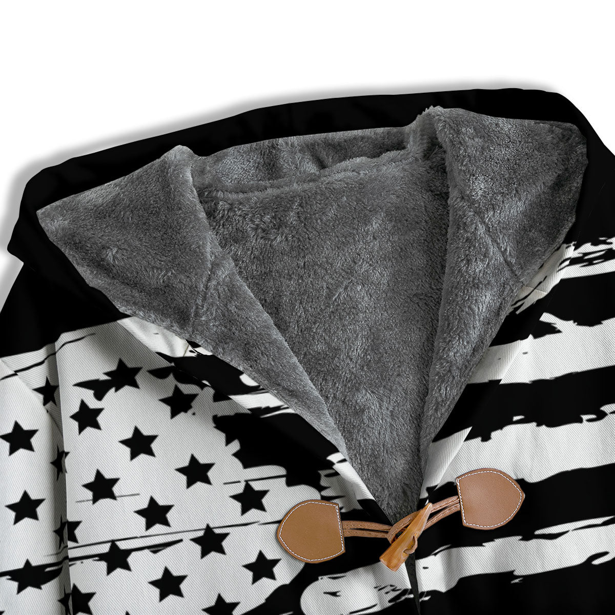 White And Black USA Flag Print Men's Windbreaker Jacket-grizzshop