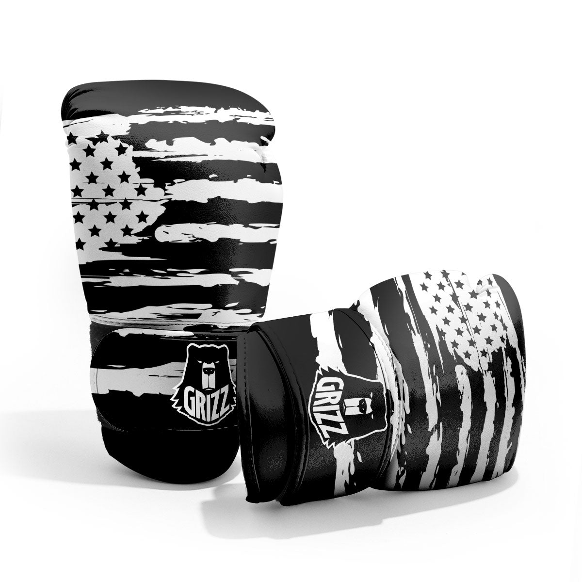 White And Black USA Flag Print Pro Boxing Glove