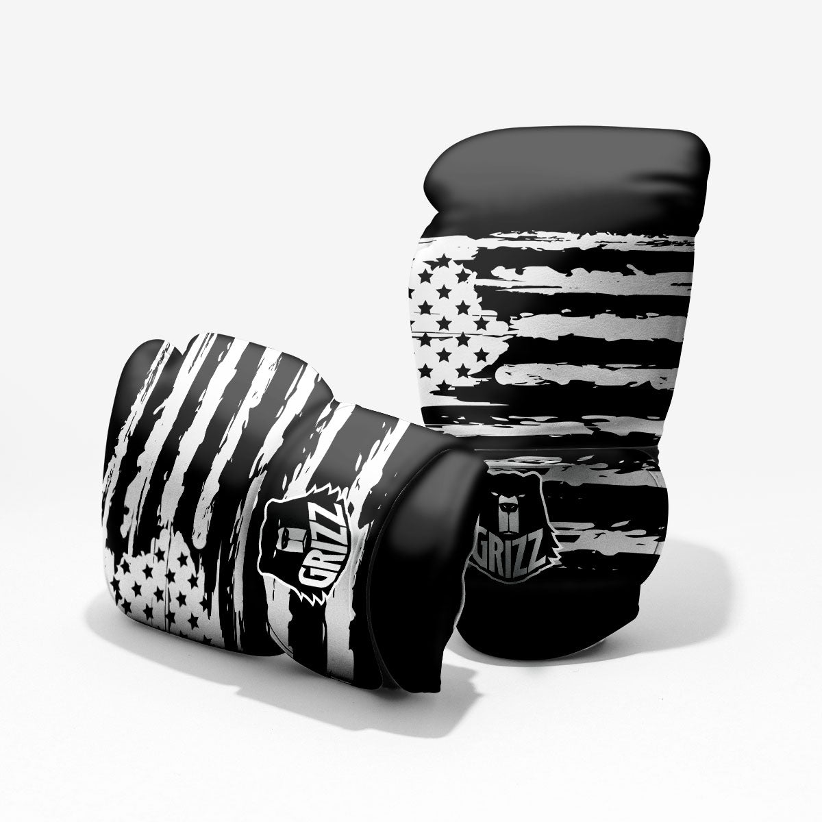 White And Black USA Flag Print Pro Boxing Glove